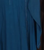 Teal Blue Staple Silk 2 Piece Suit Maxi Long Shirt