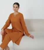 Mocha Minimalist Staple Silk Set | Daily & Semi-Casual Wear 2025 New design