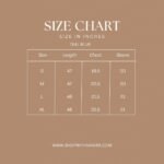 Teal Blue Size Chart
